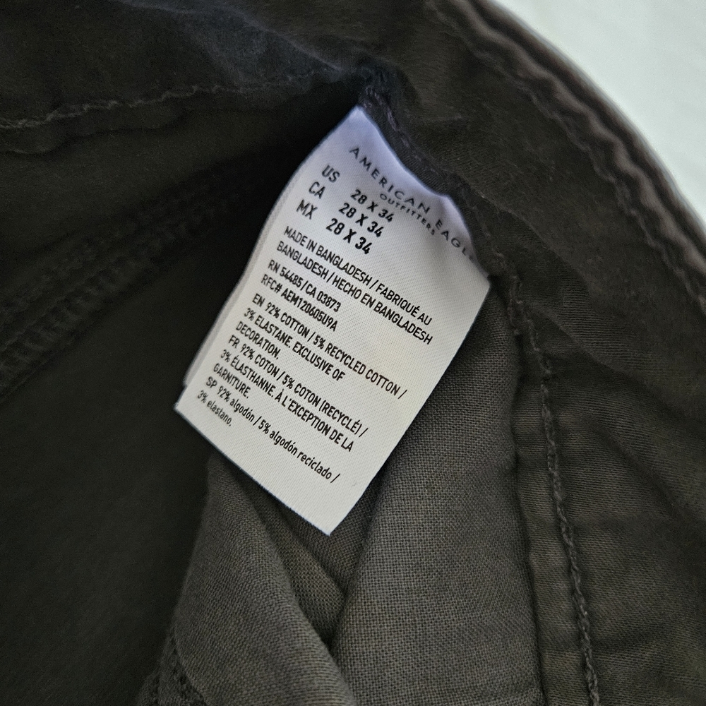 American Eagle Flex + Slim Chino Pants Dark Grey Men's Size 28 x 34 - Picture 5 of 8